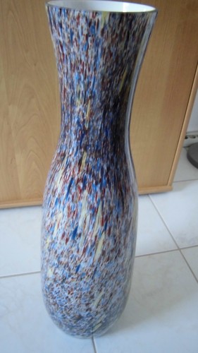 Glas bodenvase bunt 70er - bunt,
