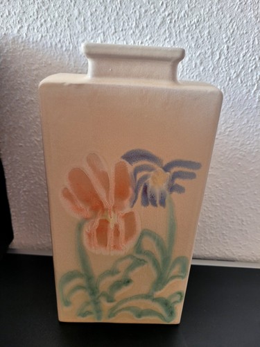 Vase blumendekor steingut bunt - vase,