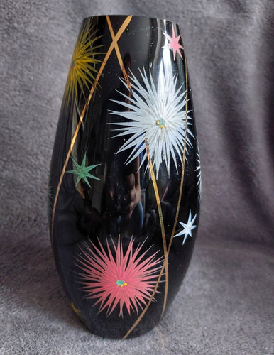 Schwarze hyalith vase mit - hyalith,