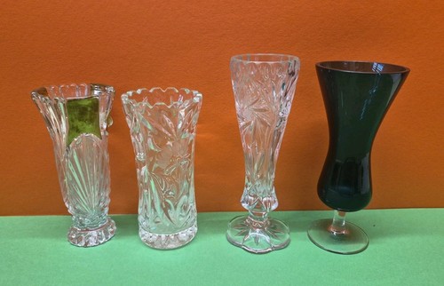4er set alter glasvasen - 4er,