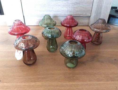 Set glas pilzvasen - set, 12-15