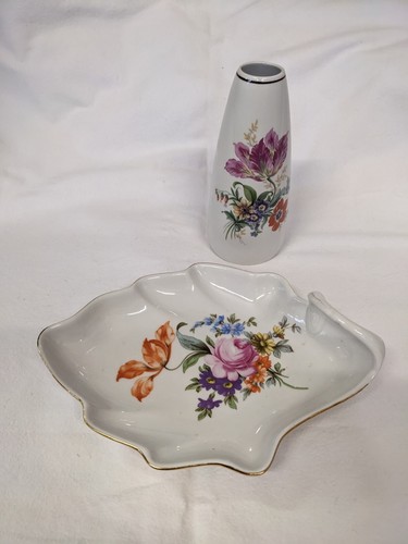 Blumenvase und porzellanschale - und,