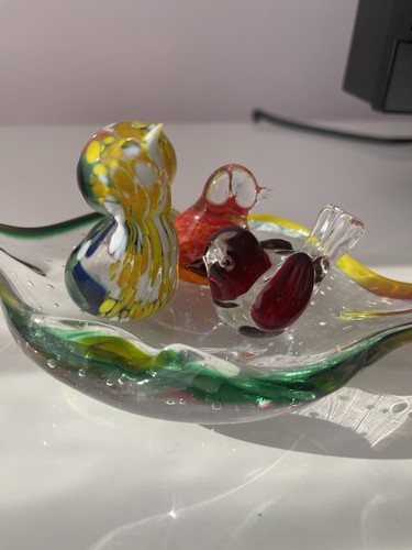 Handgefertigtes glas vogelbad - handgefertigtes, glas-vogelbad