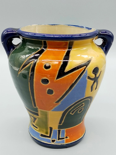 Bunte keramik vase mit - keramik,