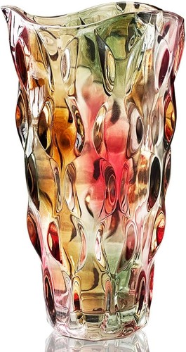 Blumenvase groß bunt glas - bunt,