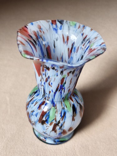 Vintage glasvase bunt - glasvase,