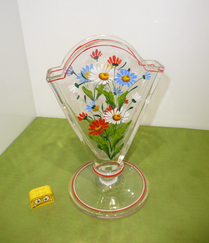 Alte bemalte glasvase - alte,