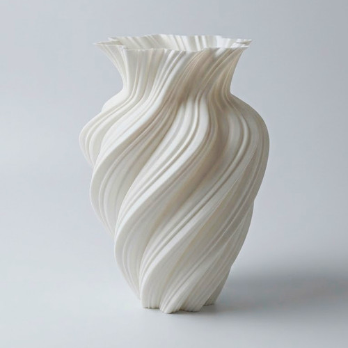 Weiße vase mit - weiße, gedrehter