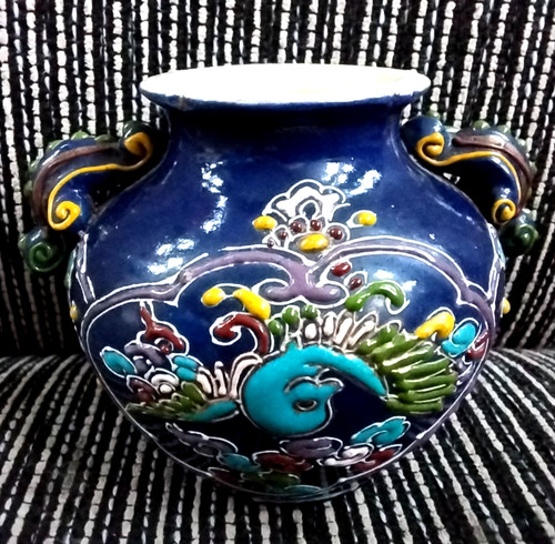 Antike blaue keramikvase - antike,