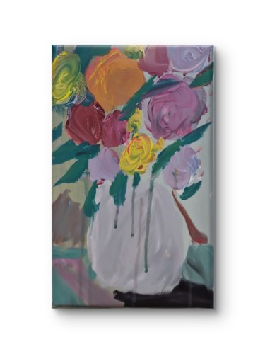 Blumenstrauß weiße vase bunt - weiße,