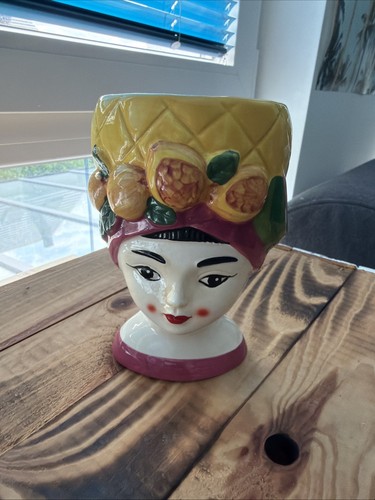 Blumenvase bunter kopf frau - bunter,